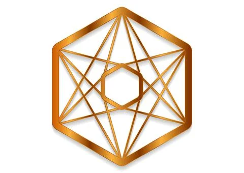 Golden geometric hexagonal pattern abstract tech background Stock Illustration