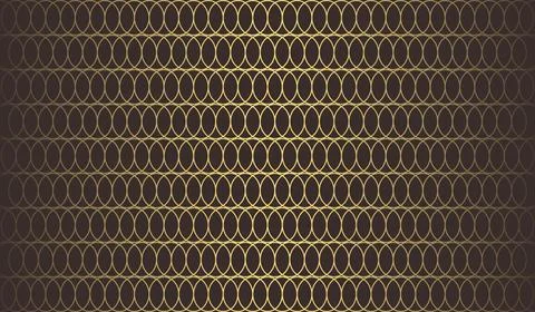 Golden geometric oval shape pattern decorative ornament background Stock-Illustration