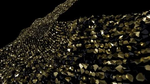 Golden Geometric Particles Dynamic Surface Stock Illustration
