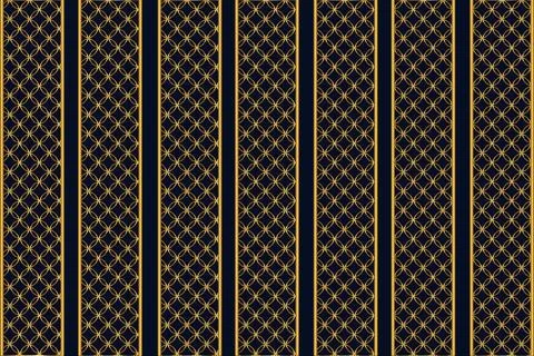 Golden Geometric Pattern on Dark Blue Background Elegant Luxury Abstract Design Stock Illustration