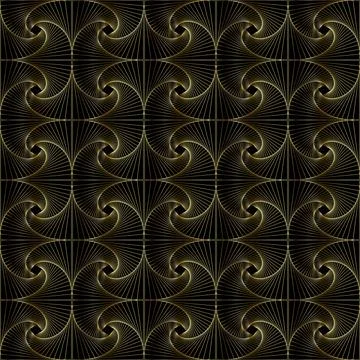 Golden Geometric Pattern on Elegant Black Background | Vector Template Illustrazione stock