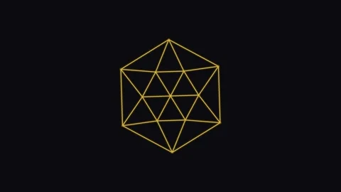 Golden Geometric Pattern Rotating in Seamless Loop Видео 347690151