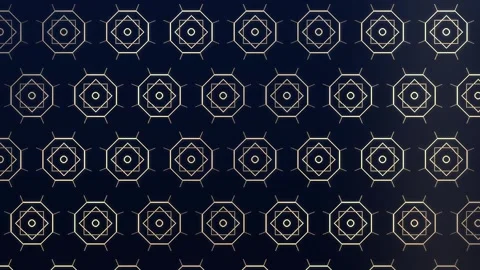 Golden Geometric Patterns Moving on Dark Blue Background Stock-Footage 347657196