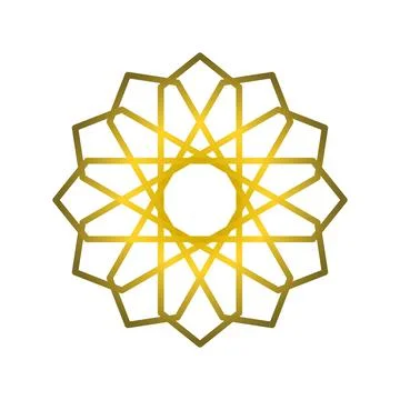 A golden geometric rosette pattern Stock Illustration