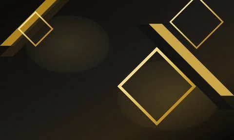 Golden geometric shapes create an abstract vector background with a dark gr.. Stock Illustration