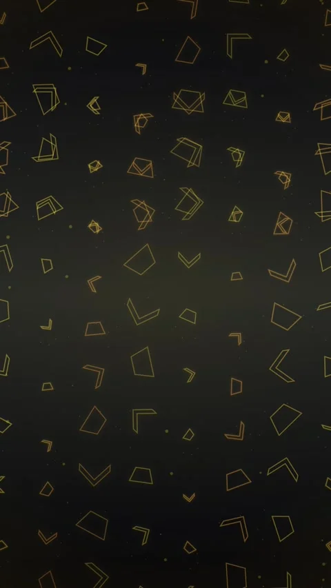 Golden Geometric Shapes Pattern Animation on Dark Gradient Background Stock Footage 347698544