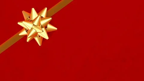 Golden Gift Bow on Red Background Representing Celebration and Luxury Conce.. Stock Illustration