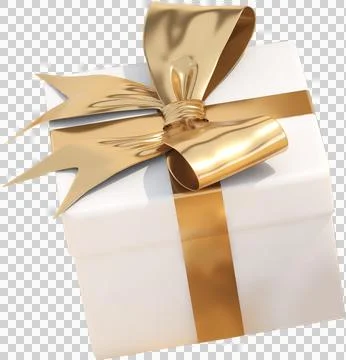 Golden gift box Stock Photos