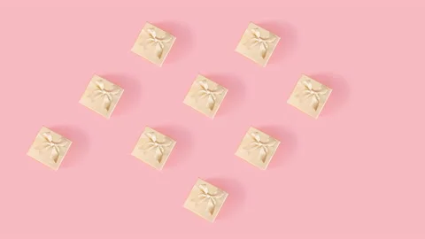 Golden gift boxes Video stock 148824692