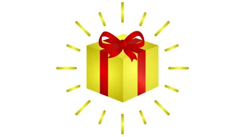Golden gift ray white Stock Footage 258671041