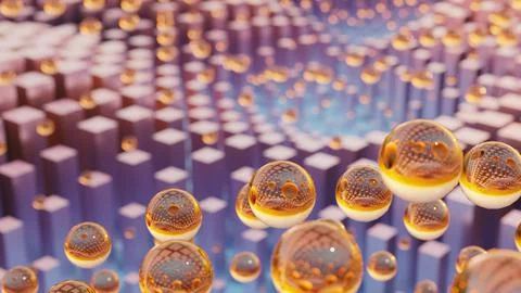 Golden Glass Orb Fields Illustrazione stock