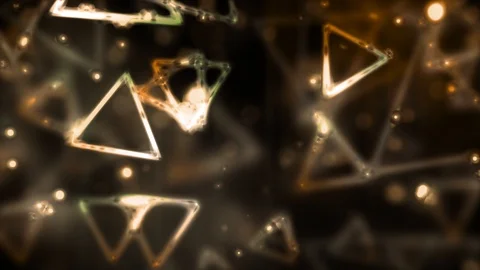 Golden Glassy Triangles Flow Stock-Footage 97405125