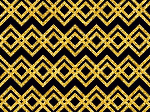 Golden glitter background. Black and gold ornament. Stock-Illustration