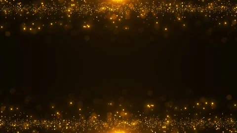 Golden glitter border background sparkling bokeh, copy space, top bottom Stock Footage 334061432