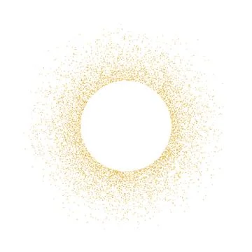 Golden glitter circle frame background. Pattern with gold sparkles and glitte Illustrazione stock