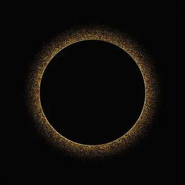 Golden glitter circle frame scalable vector illustration isolated Stock Illustration