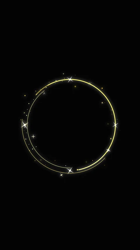 Golden glitter circle loop sparkles light animation on black backdrop Stock Footage 346645086
