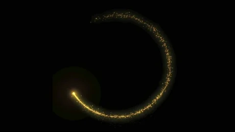 Golden glitter circle with sparkling light shine. Gold glittering ring Stock Footage 225843320