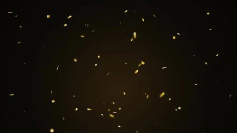 Golden glitter confetti particles falling slowly on dark background abstrac.. Видео 341684700
