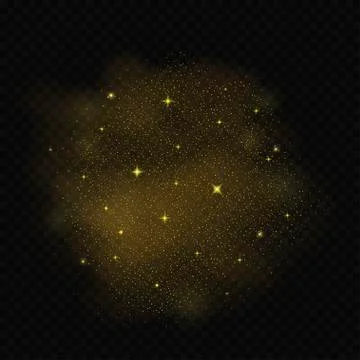 Golden glitter dust cloud Illustrazione stock