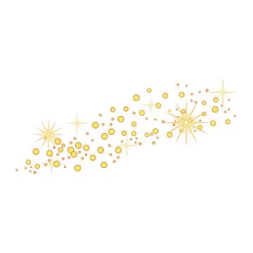 Golden glitter dust particles creating magical sparkle trail Stock Illustration