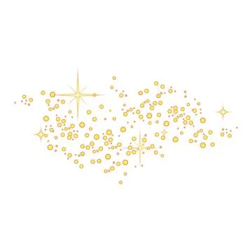 Golden glitter dust particles creating sparkling stardust effect Stock Illustration