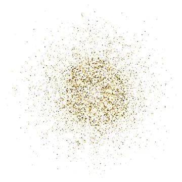 Golden glitter explosion on white background. Bright dust splash. Gold glitte Stock Illustration