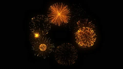 Golden glitter fireworks frame background Video stock 202188631