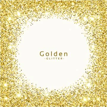 Golden glitter frame background vector Stock Illustration