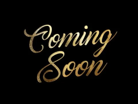 Golden glitter isolated hand writing word COMING SOON Stock Illustration
