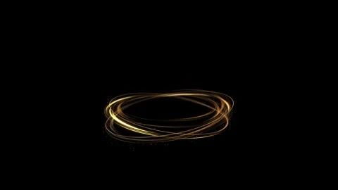 Golden glitter light circle tail, sparkling shine glow oval wave. Gold Stock Footage 317568633