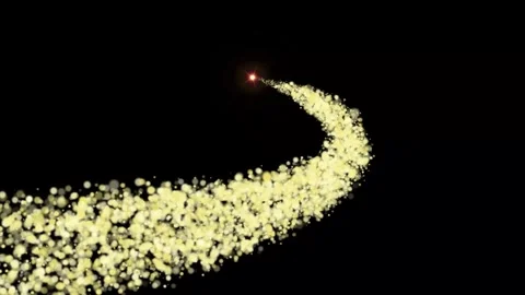 Golden Glitter Light Trail Sparkling Star Dust Spiral Particles Black 4K Stock Footage 340477083