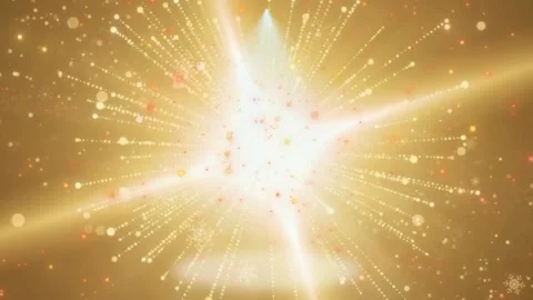 Golden glitter particles background with stage spotlight beam and festive bokeh 库存影片 342896187