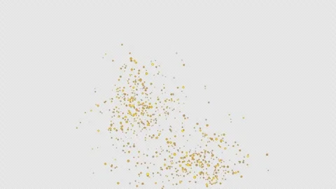 Golden glitter particles burst on Alpha channel Stock Footage 279730327