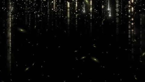 Golden glitter particles falling on black background. Abstract luxury light Video stock 339646324