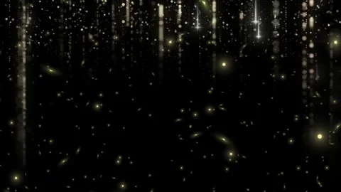 Golden glitter particles falling on black background. Abstract luxury light Vídeos de archivo 339646330