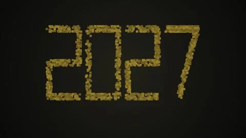 Golden Glitter Particles Falling on Dark Elegant Background for Motion Graphi Stock Footage 346000550