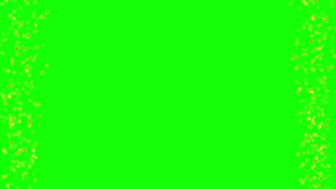 Golden glitter particles falling downward on green screen background for Stock Footage 338179649