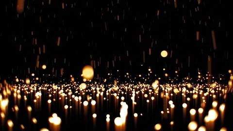 Golden Glitter Particles Falling In Light Rays Loop 4K shining background Stock Footage 110511276