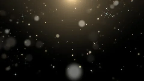 Golden glitter particles floating on black background. Abstract luxury light Video stock 339393693