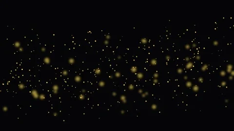Golden Glitter Particles Floating on Black Background Stock Footage 341806564