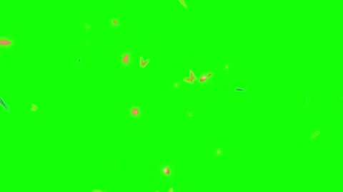 Golden glitter particles floating on green screen. Sparkling dust overlay for Video stock 340941960