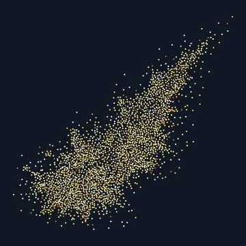 Golden glitter particles flow Stock Illustration