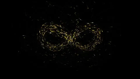 Golden Glitter Particles Infinity Sign and Endless Loop Motion Background Stock-Footage 342779557
