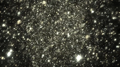 Golden Glitter Particles Over Dark Background, Festive Abstract Animation 库存影片 336235231