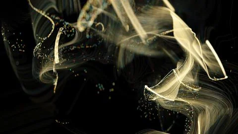 Golden glitter particles with trails Stock Illustration