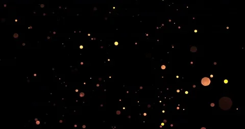 Golden glitter sparkle bubbles particles on black background Видео 71297387