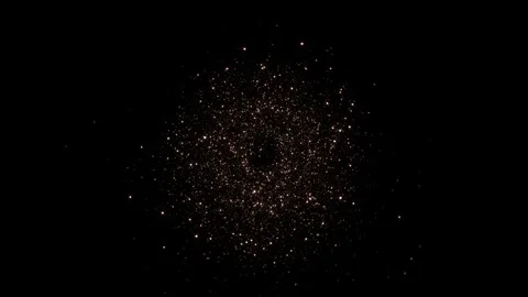 Golden glitter sparkling background particles flying in wind on black background Stock Footage 317565194