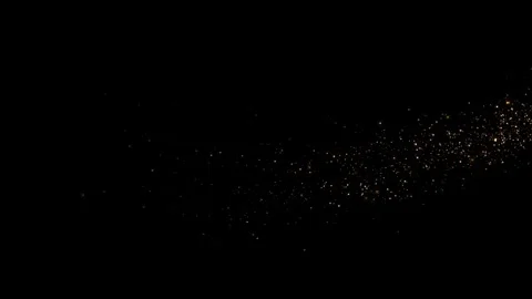 Golden glitter sparkling Magic lights Trail Stardust logo reveals trail symmetry Stock Footage 333892868