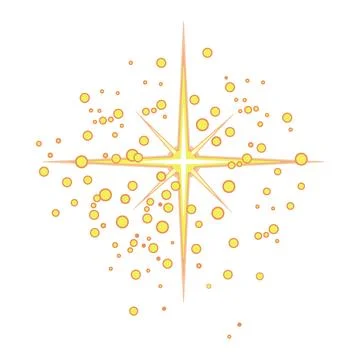 Golden glitter starburst effect creating sparkle Stock Illustration